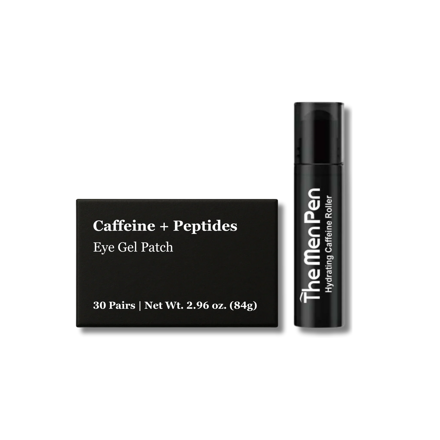 The Men Pen Eye Revival Duo | Caffeine Roller + Peptide Eye Patches | Puffiness, Dark Circle, and Tired Eye Treatment