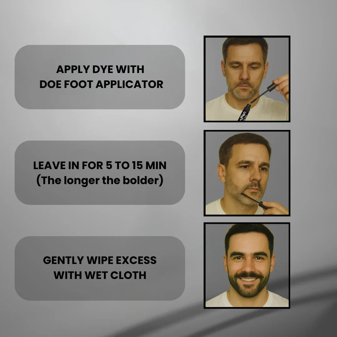 The Men Pen Eyebrow & Beard Dye | Natural Long-Lasting Touch-Up Color for Hair