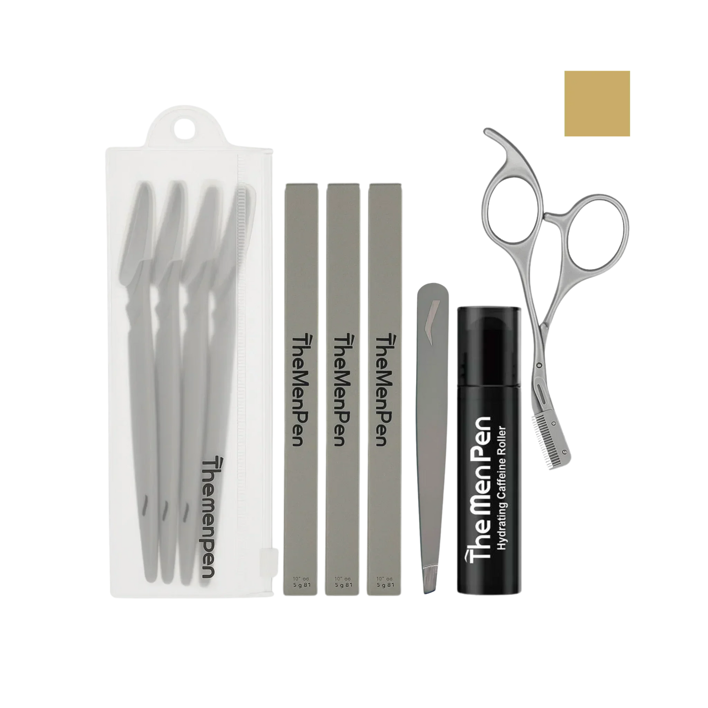 The Men Pen Grooming | Relleno de cejas, barba y cabello | A prueba de agua, de larga duración, resistente al sudor