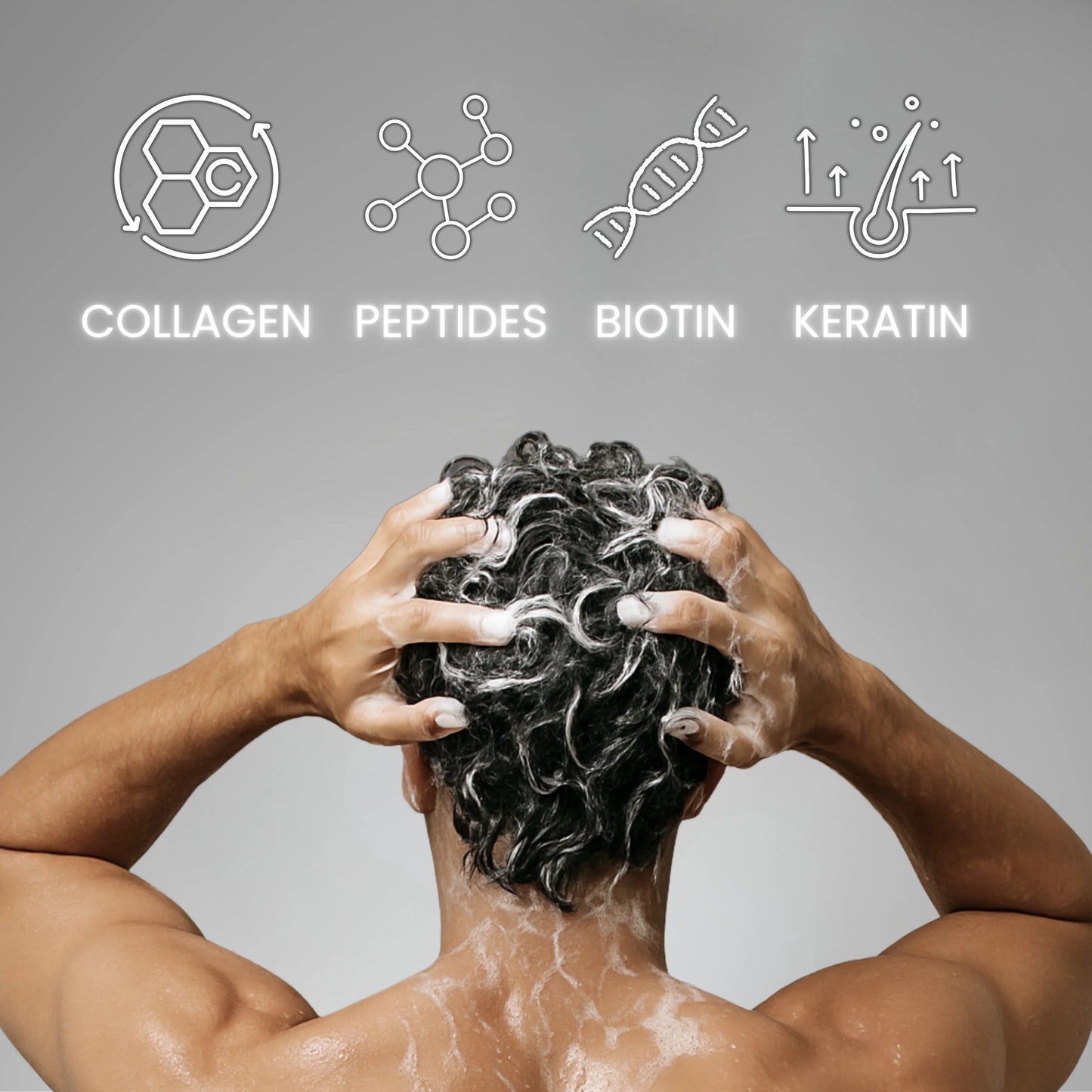 The Men Pen Peptide Kit | Hair Care Combo + Caffeine Roller + Peptide Eye Patches | Puffiness, Dark Circle, and Tired Hair Treatment