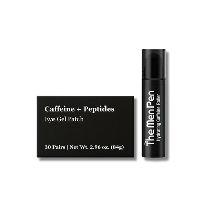 The Men Pen Eye Revival Duo | Caffeine Roller + Peptide Eye Patches | Puffiness, Dark Circle, and Tired Eye Treatment