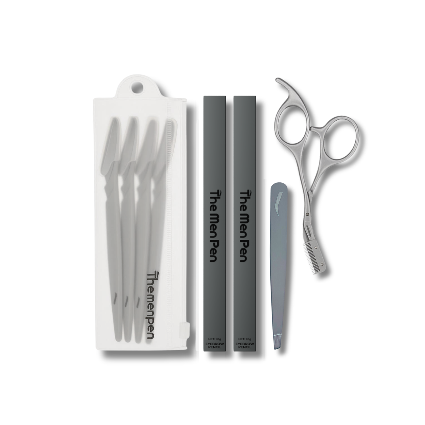 Eyebrow Grooming Kit for Men | Scissors, Tweezers, Razors & 2 Eyebrow Filler Pens for Shaping | Trimming & Defining Brows